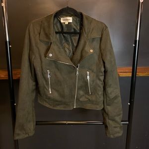 Vigoss M Velvet Leather Jacket Green